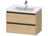 Ketho.2 item 31" Two Drawer Natural Oak Matt Wall-Mounted Vanity Unit