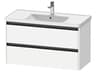 Ketho.2 item 39" Two Drawer White Matt  Wall-Mounted Vanity Unit