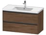 Ketho.2 item 39" Two Drawer Walnut (Dark) Matt Wall-Mounted Vanity Unit