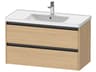 Ketho.2 item 39" Two Drawer Natural Oak Matt Wall-Mounted Vanity Unit