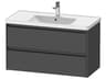 Ketho.2 item 39" Two Drawer Graphite Matt Wall-Mounted Vanity Unit