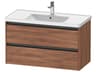 Ketho.2 item 39'' Two Drawer Walnut Matt Wall-Mounted Vanity Unit