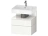 Qatego 23'' White High Gloss Wall-Mounted Vanity Unit