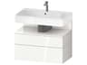 Qatego 31'' White High Gloss Wall-Mounted Vanity Unit