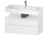 Qatego 39'' White Matt Wall-Mounted Vanity Unit