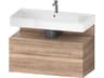 Qatego 39'' Marbeled Oak Wall-Mounted Vanity Unit