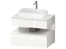 Qatego 32'' White High Gloss Wall-Mounted Vanity Unit