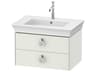 White Tulip 27'' White Satin Matte Wall-Mounted Vanity Unit