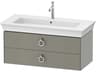 White Tulip 39'' Stone Gray Satin Wall-Mounted Vanity Unit