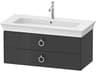 White Tulip 39'' Graphite High Gloss Wall-Mounted Vanity Unit