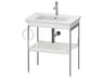 White Tulip 27'' White Satin Matt Metal Console Vanity Unit - Left Side Towel Ring