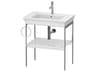 White Tulip 27'' White High Gloss Metal Console Vanity Unit - Left Side Towel Ring
