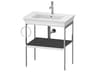 White Tulip 27'' Graphite High Gloss Console Vanity Unit - Left Side Towel Ring