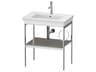 White Tulip 27'' Stone Gray Satin Matt Metal Console Vanity Unit - Right Side Towel Ring