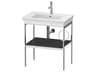 White Tulip 27'' Graphite High Gloss Console Vanity Unit - Right Side Towel Ring