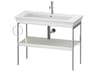 White Tulip 39'' White Satin Matt Metal Console Vanity Unit - Left Side Towel Ring