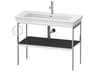 White Tulip 39'' Graphite High Gloss Console Vanity Unit - Left Side Towel Ring