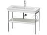 White Tulip 39'' White Satin Matt Metal Console Vanity Unit - Right Side Towel Ring