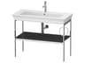 White Tulip 39'' Black Metal Console Vanity Unit - Right Side Towel Ring