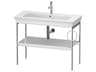 White Tulip 39'' White High Gloss Metal Console Vanity Unit - Right Side Towel Ring
