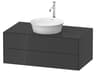 White Tulip 39'' Graphite High Gloss Matte Vanity Unit