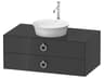 White Tulip 39'' Graphite High Gloss Matte Vanity Unit