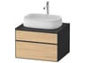 Zencha 26'' Natural Oak Matt/Graphite Super Matt Wall-Mounted Vanity Unit