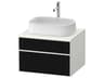 Zencha 26'' Black/White Super Matt Wall-Mounted Vanity Unit