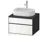 Zencha 26'' White/Graphite Super Matt Wall-Mounted Vanity Unit