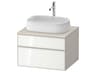 Zencha 26'' White/Taupe Super Matt Wall-Mounted Vanity Unit