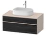 Zencha 39'' Black Oak Matt/Taupe Super Matt Wall-Mounted Vanity Unit