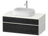 Zencha 39'' Black Oak Matt/White Super Matt Wall-Mounted Vanity Unit
