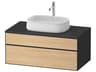 Zencha 39'' Natural Oak Matt/Graphite Super Matt Wall-Mounted Vanity Unit