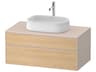 Zencha 39'' Natural Oak Matt/Taupe Super Matt Wall-Mounted Vanity Unit