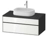 Zencha 39'' White/Graphite Super Matt Wall-Mounted Vanity Unit