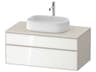 Zencha 39'' White/Taupe Super Matt Wall-Mounted Vanity Unit