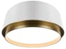 Salvo 1-Light White Aged Brass Round Flush Mount