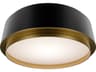 Salvo 1-Light Black Aged Brass Round Flush Mount