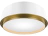 Salvo 1-Light White Aged Brass Round Flush Mount