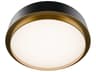Salvo 1-Light Black Aged Brass Round Flush Mount