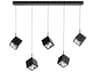 Ice Cube 5-Light Black Geometric Island Pendant