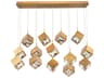 Ice Cube 14-Light Aged Brass Geometric Linear Island Pendant