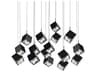 Ice Cube 14-Light Black Geometric Linear Island Pendant