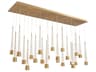 Quill 23-Light Aged Brass Linear Island Pendant