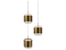 Banded 3-Light Aged Brass Mini Pendant
