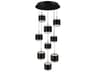 Banded 9-Light Black Pendant
