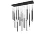 Viggo 23-Light Black Cylinder Linear Island Pendant