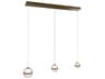 Cyllindra 3-Light Aged Brass Globe Island Pendant