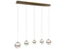 Cyllindra 5-Light Aged Brass Globe Island Pendant