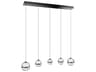 Cyllindra 5-Light Black Chrome Globe Island Pendant
